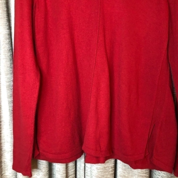 J Jill Red V Neck Pleated Back Sweater Size Small - Picture 5 of 16